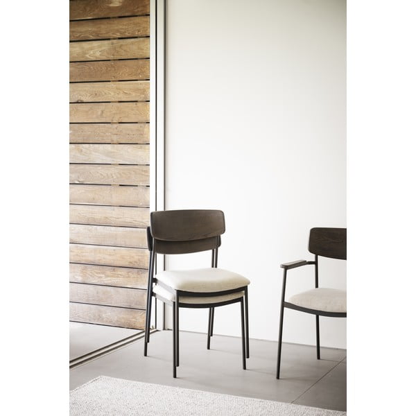 Kremno beli/temno rjavi jedilni stoli v kompletu 2 ks Maymont – Rowico-image-2