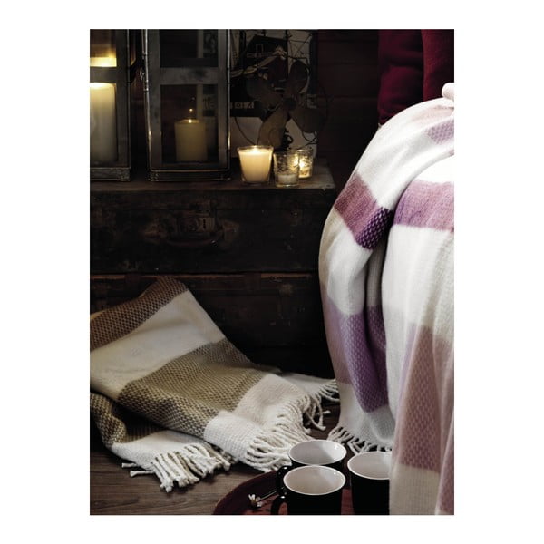 Belo- rjava pletenina z bombažem Euromant Granit, 140 x 160 cm-image-2