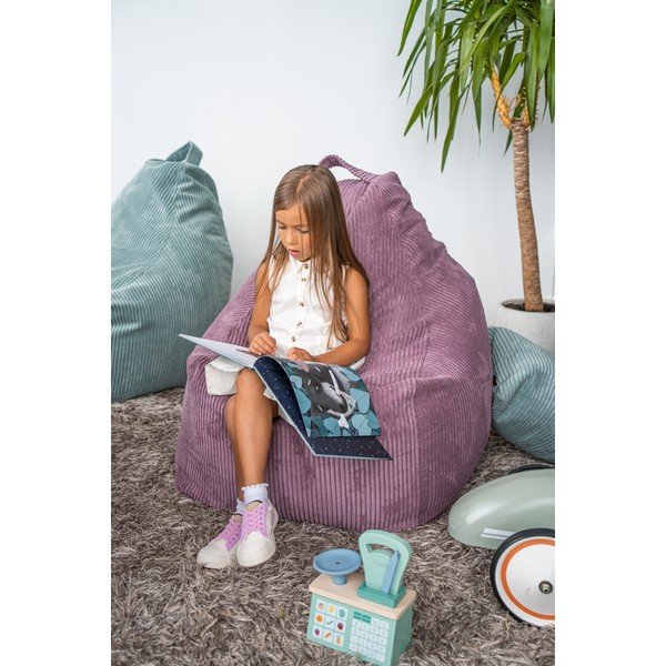 Vijolična vreča za sedenje iz rebrastega žameta Play Amuse – SLOWDOWN-image-1