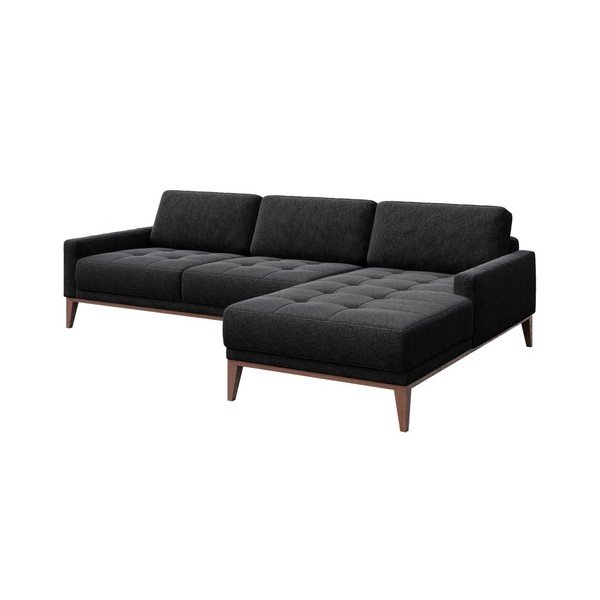 Antracitno siva kotna zofa MESONICA Musso Tufted, desni kot-image-2