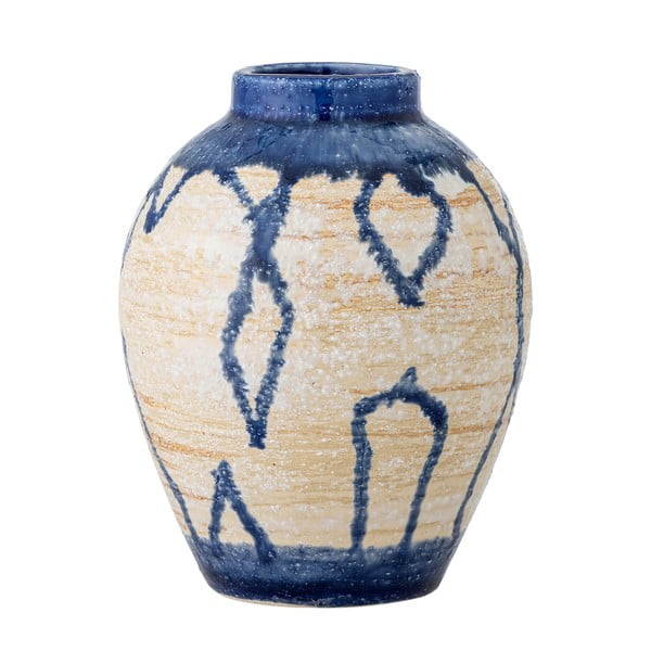 Modro-kremno bela vaza iz kamenine (višina 16 cm) Avon – Bloomingville