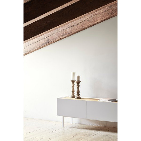 Bela TV omarica v hrastovem dekorju 180x45 cm Arista – Teulat-image-2