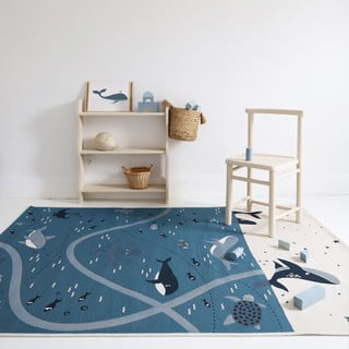 Modro-kremno bela otroška igralna preproga 123x180 cm Little Deep Blue – Nattiot