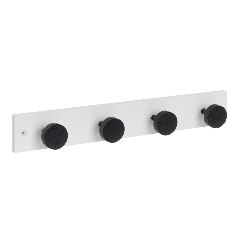 Črno-bel stenski obešalnik iz masivnega bora Anillos