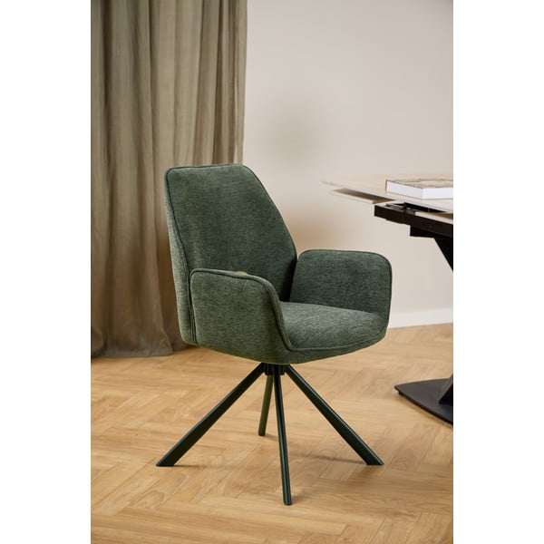 Temno zelen jedilni stol z nasloni za roke Graham – Actona-image-1