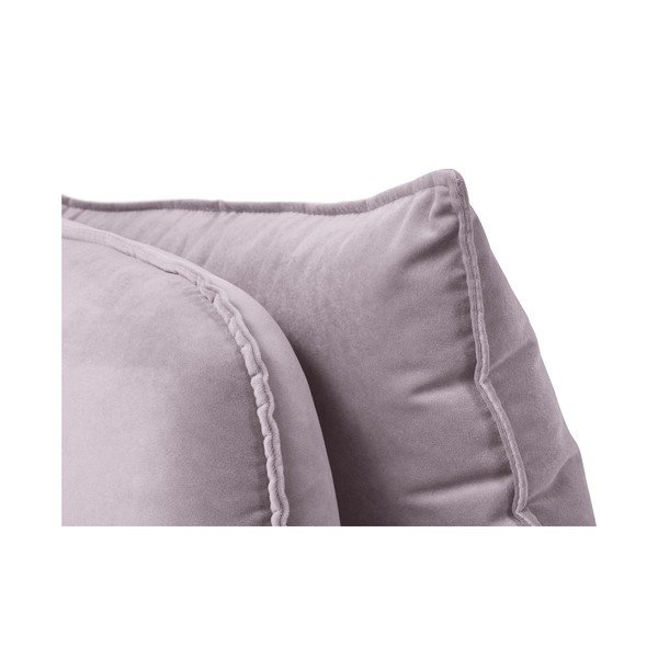 Svetlo roza žametni ležalnik s črnimi nogami Kooko Home Lento, levi kot-image-3