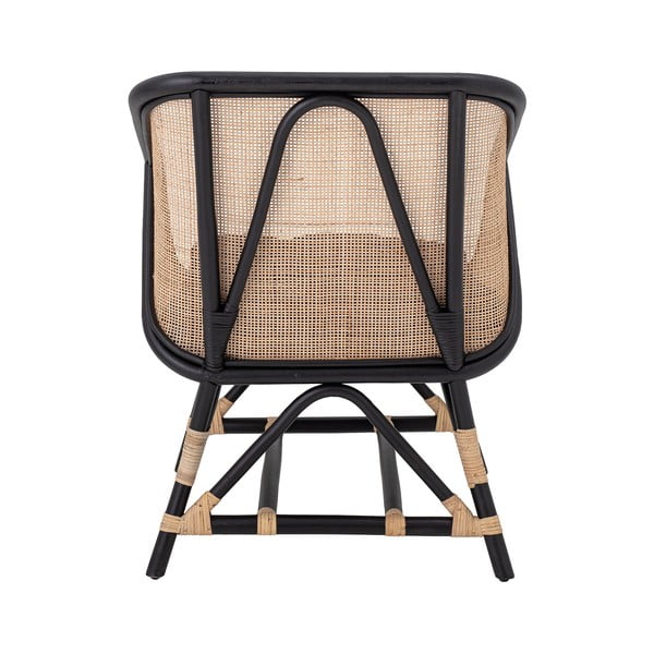 Črno-bež pleten fotelj Loue - Bloomingville-image-4