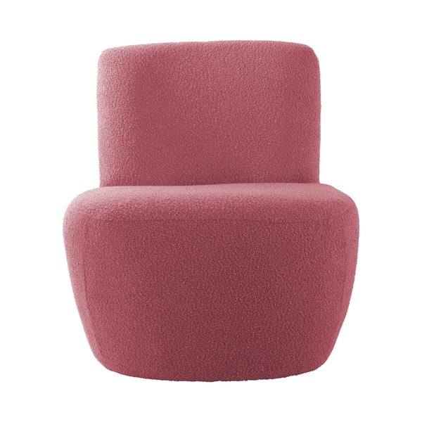 Rožnat fotelj iz tkanine bouclé Ada – Leitmotiv