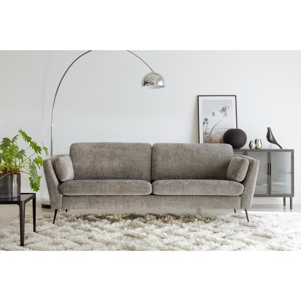 Siva žametna sedežna garnitura 220 cm Mynta – Sits-image-1