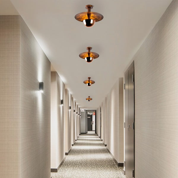 Bakrena stropna svetilka s kovinskim senčilom ø 38 cm Kurt – Opviq lights-image-3