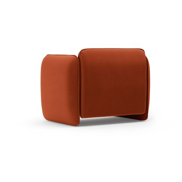 Opečnato oranžen žameten fotelj Georgia – Micadoni -image-3