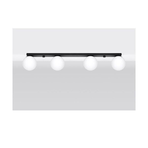 Črna stropna svetilka s steklenim senčilom ø 12 cm Umerta – Sollux-image-2