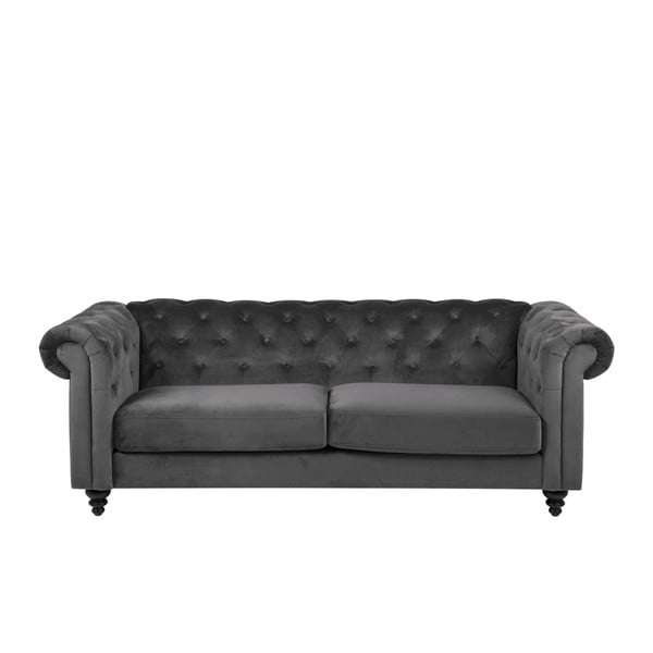 Temno siv žameten kavč Actona Charlietown, 219 cm