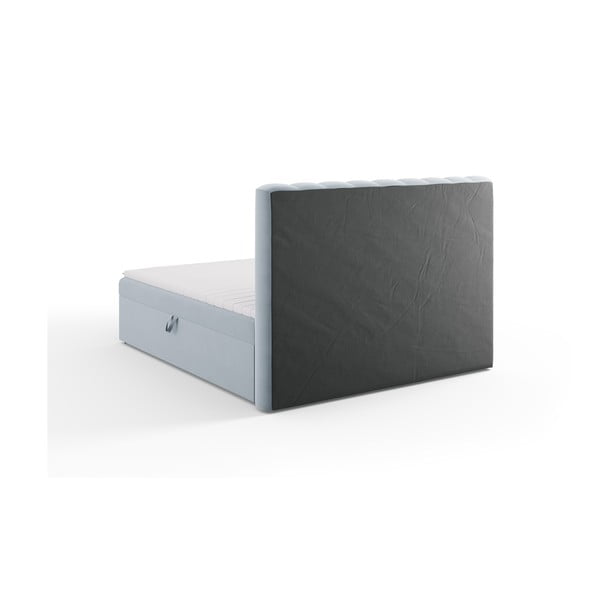 Svetlo modra boxspring postelja s prostorom za shranjevanje 180x200 cm Gina – Milo Casa-image-4
