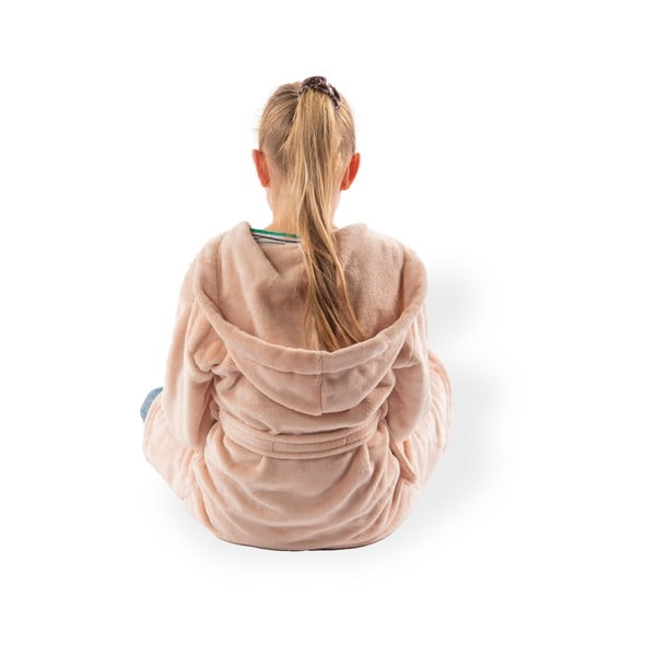 Rožnat otroški kopalni plašč iz mikropliša Delux – Tiseco Home Studio-image-3