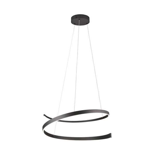 Črna LED viseča svetilka z glasovnim upravljanjem s pomočjo mobilne aplikacije s kovinskim senčilom ø 75 cm Cinardi – CINQUE