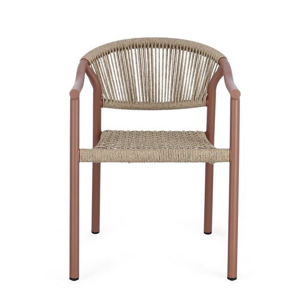 Kovinski vrtni stol v rdeči in naravni barvi Canarias – Bizzotto-image-2