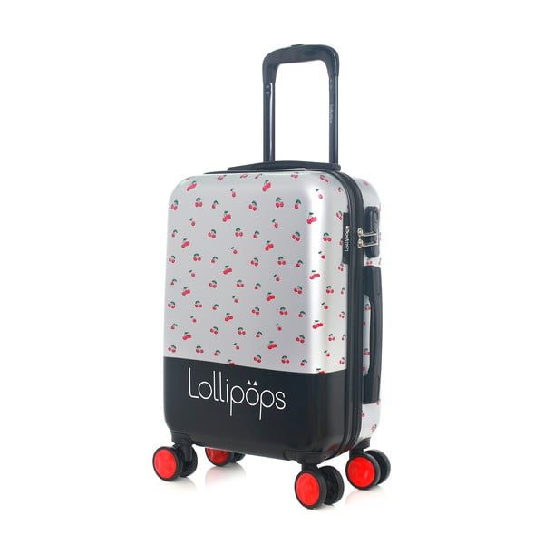 Komplet sive ročne prtljage na 4 kolesih in kozmetičnega kovčka Lollopops Holly-image-4