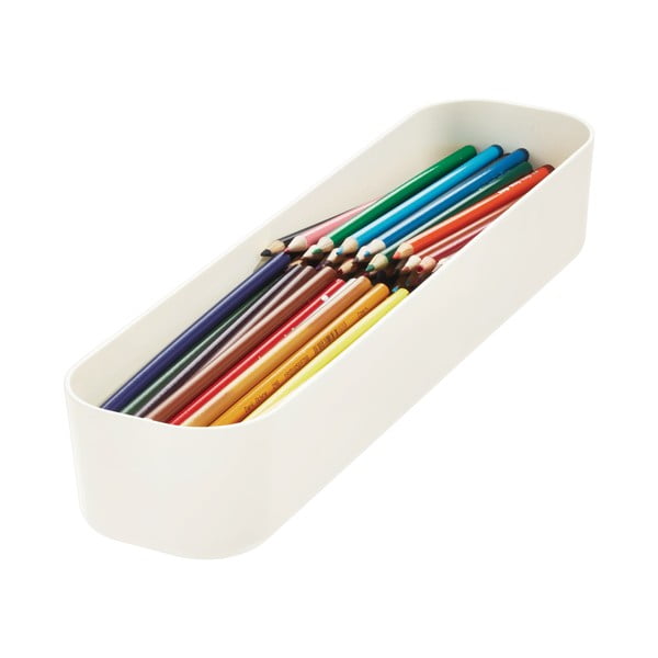 Bela škatla za shranjevanje iDesign Eco, 9 x 36,5 cm-image-1