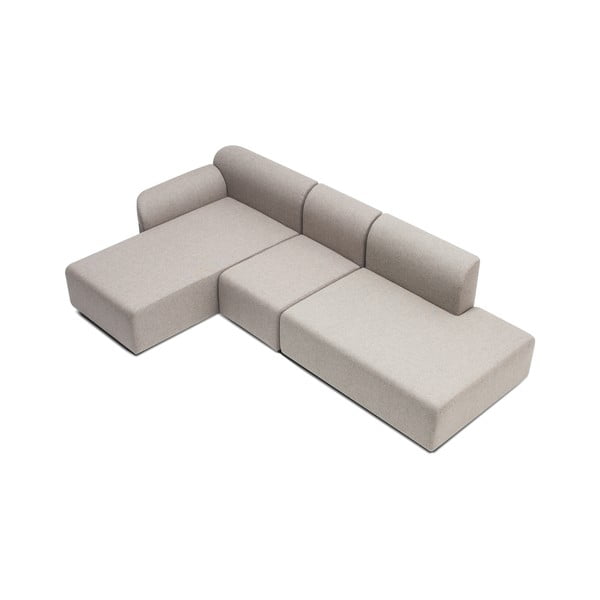 Svetlo siv kavč modul (desni kot) iz mešanice volne in lanu Hugg - Gazzda-image-4