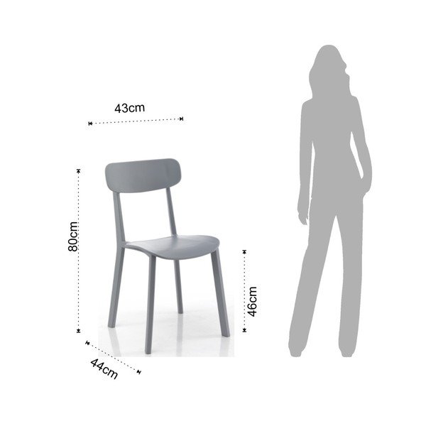 Komplet 4 sivih jedilnih stolov Tomasucci Mara-image-1