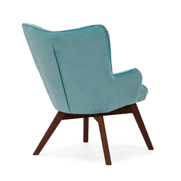 Turkizen fotelj iz rebrastega žameta Niko – Ropez-image-3