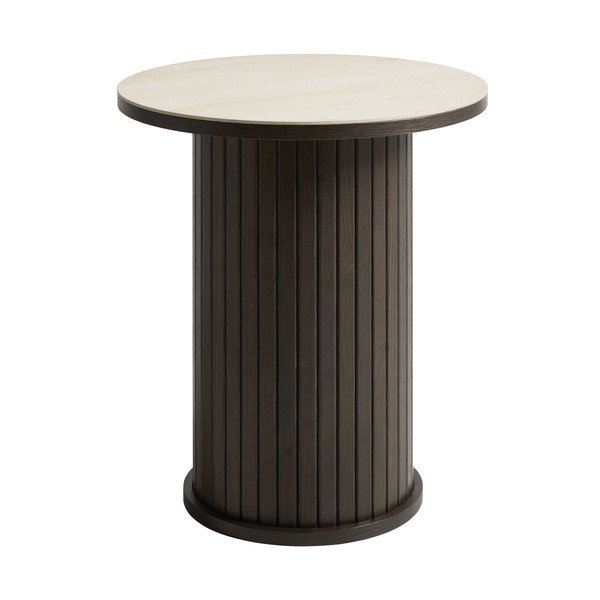 Okrogla stranska mizica s keramično ploščo ø 50 cm Enna – Unique Furniture
