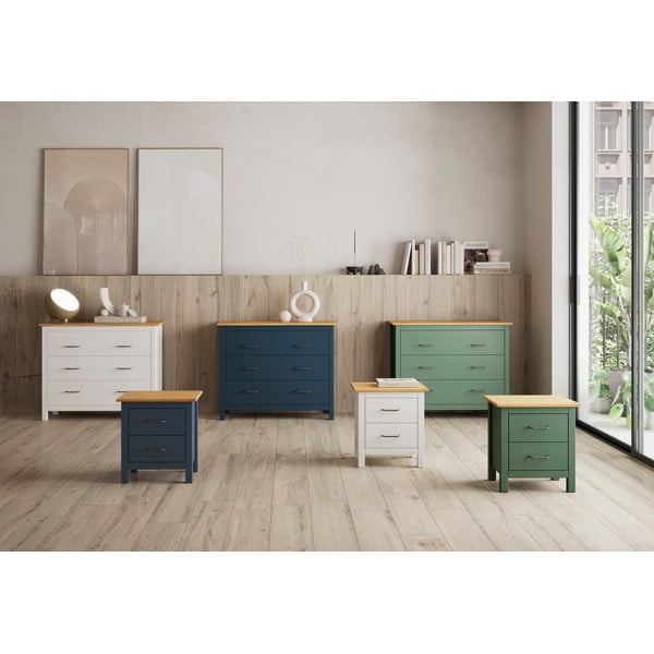 Temno modra nočna omarica iz masivnega bora Miranda – Marckeric-image-1