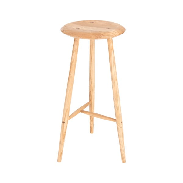 Barsko stol iz masivnega hrasta v naravni barvi (višina sedeža 75 cm) Blanc – Gazzda-image-3