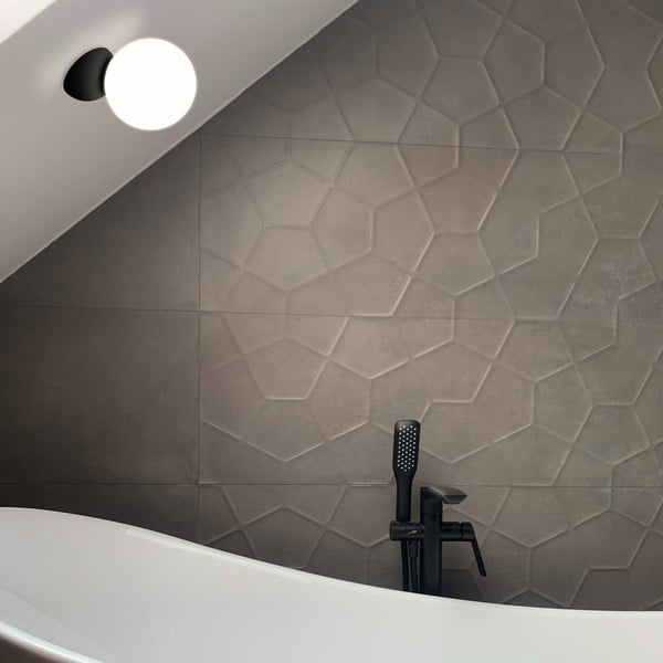 Črna stenska svetilka SULION Volga, ø 12 cm-image-1