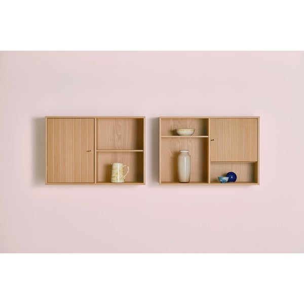 Stenski regal v hrastovem dekorju v naravni barvi 89x61 cm Mistral – Hammel Furniture-image-1