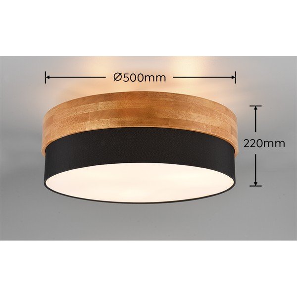 Svetilka s tekstilnim senčilom v črni in naravni barvi Seasons – Trio-image-4