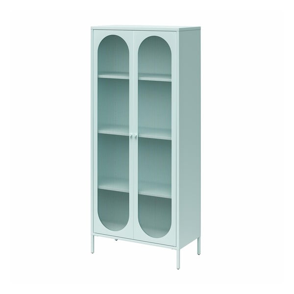 Svetlo modra kovinska vitrina 80x186x40 cm Luna – Støraa-image-4