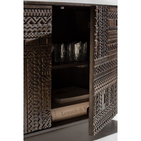 Temno rjava TV omarica iz masivnega manga 145x48x40 cm Kalai – MOME-image-2