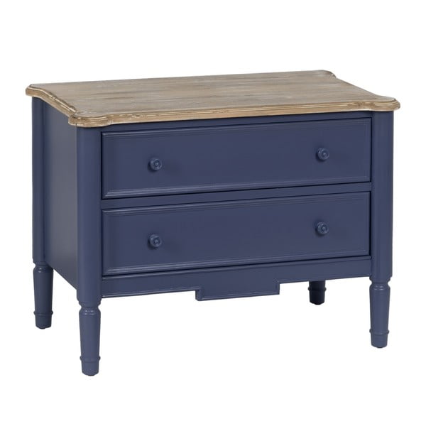 Modra nizka komoda iz masivne jelke 80x60 cm – Ixia