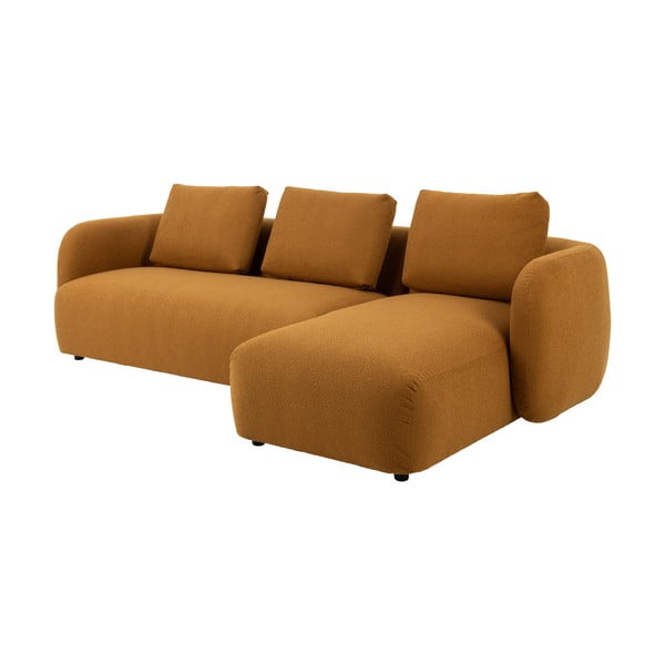 Gorčično rumena kotna sedežna garnitura iz tkanine bouclé (desni kot) Imola – Bonami Selection-image-2