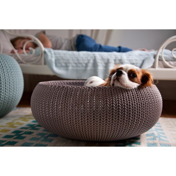 Rjava postelja za mačke Curver Knit Bed-image-1