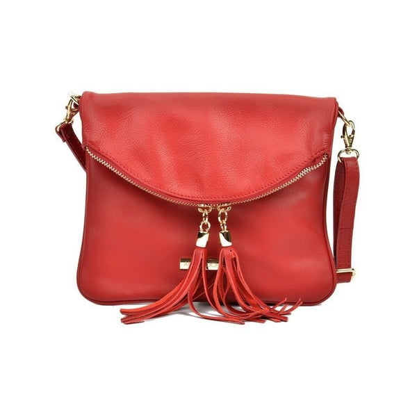 Rdeča usnjena torbica Anna Luchini Missillo