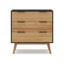 Črna/naravna visoka komoda iz masivnega bora 80x83 cm Lavis – Marckeric