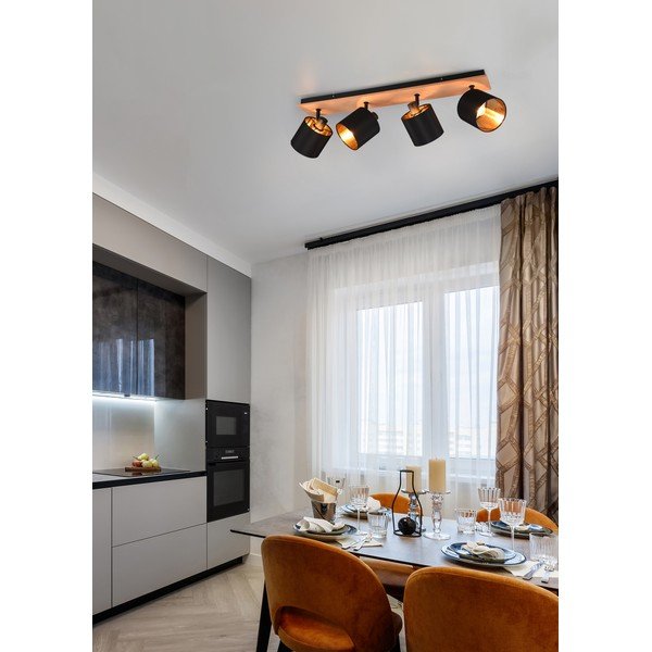 Črno/naravno točkovno svetilo ø 12 cm Tommy – Reality-image-1