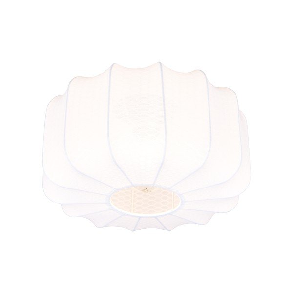 Bela kovinska stropna svetilka s tekstilnim senčilom ø 40 cm Madleine – Reality-image-3