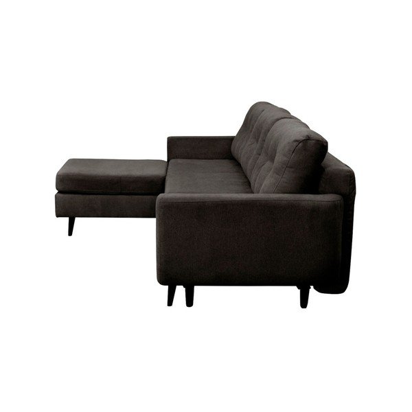 Temno siva sedežna garnitura s črnimi nogami Mazzini Sofas Hortensia, levi kot-image-2