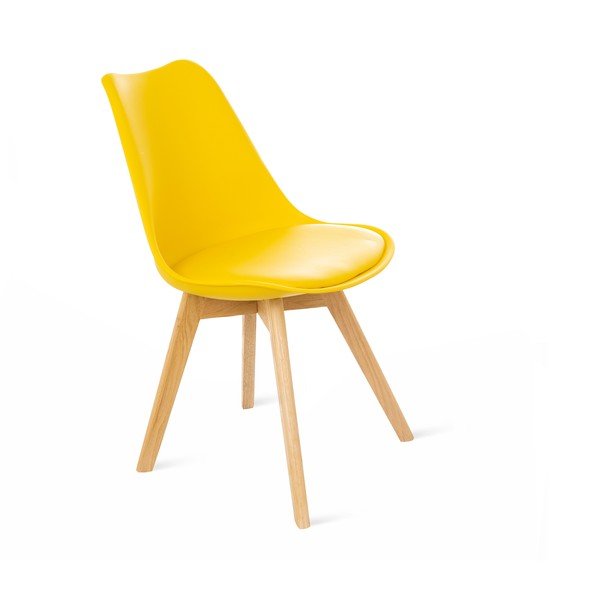 Komplet 2 rumenih stolov z bukovimi nogami Bonami Essentials Retro-image-2