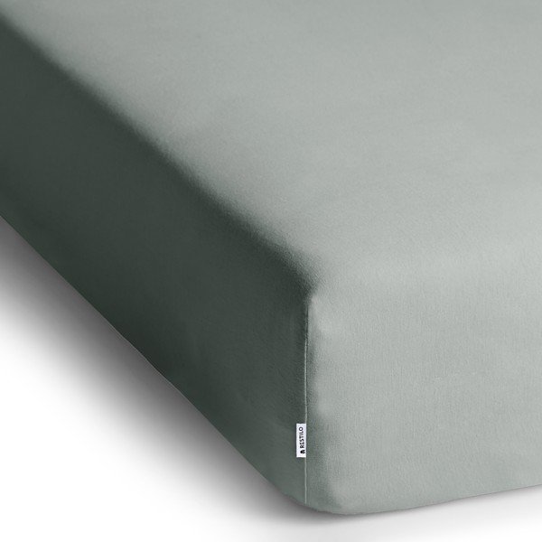 Svetlo siva napenjalna rjuha iz jerseyja 90x200 cm Amber – Restilo-image-2