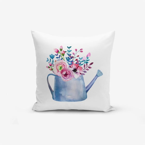 Prevleka za vzglavnik iz mešanice bombaža Minimalist Cushion Covers Aquarelleli Flower, 45 x 45 cm