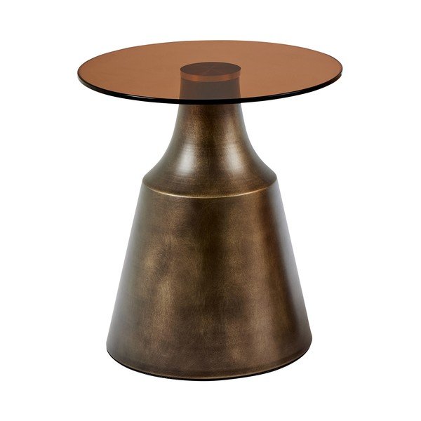 Rjava jeklena okrogla klubska mizica ø 45 cm Dunsley – Actona