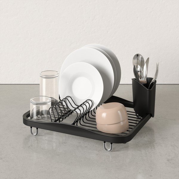 Črn jeklen odcejalnik posode 36x28 cm Sinkin – Umbra-image-3