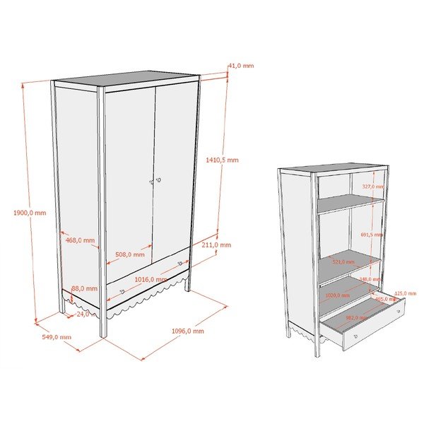 Bež otroška garderobna omara 110x190x55 cm Swingo – Vipack-image-3