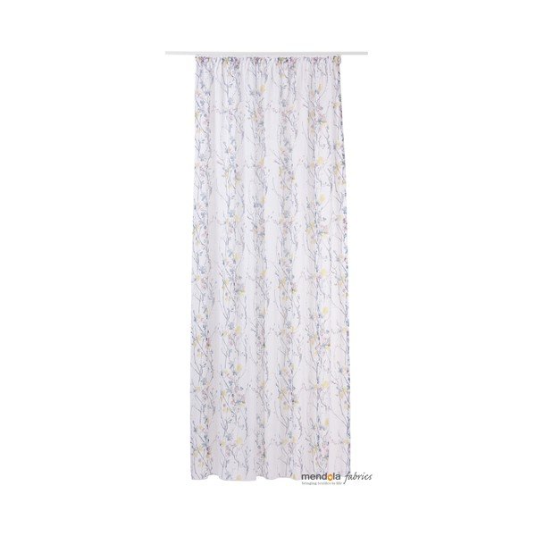 Bela/siva prosojna zavesa 300x260 cm Olivia – Mendola Fabrics