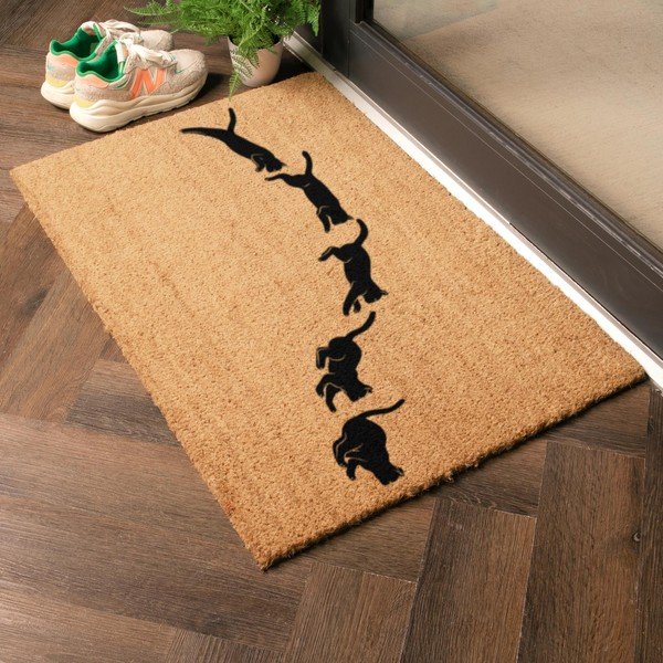 Predpražnik iz kokosovih vlaken 40x60 cm Jumping Cats – Artsy Doormats-image-1